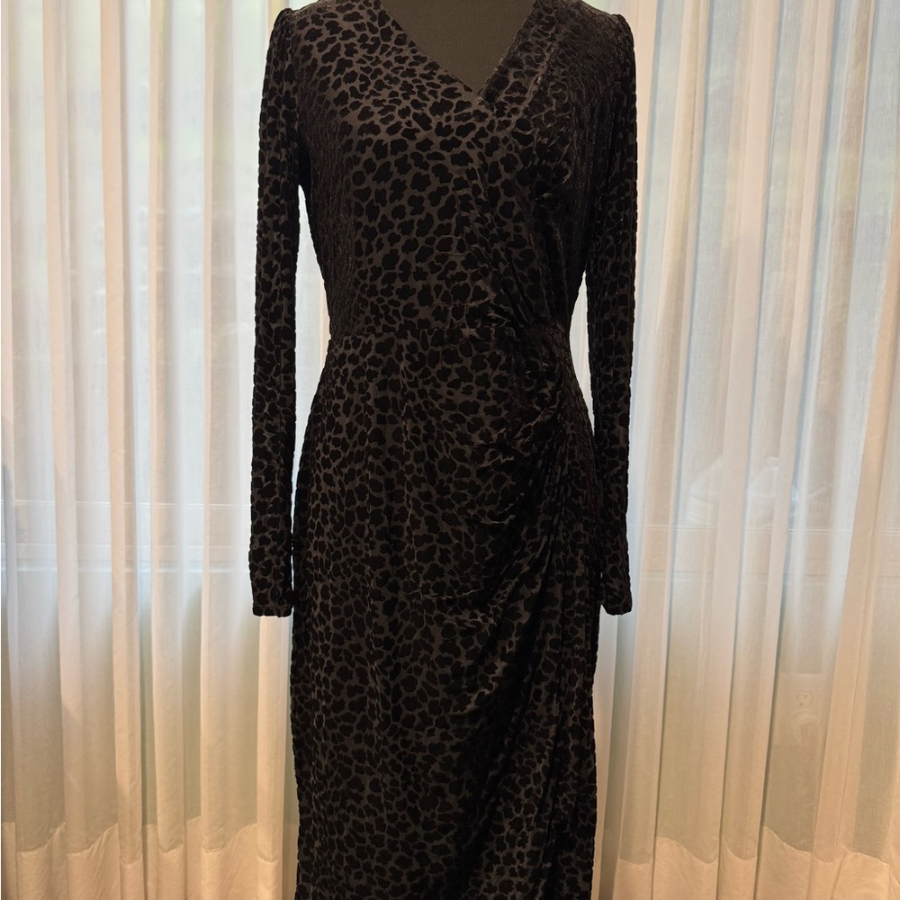 Elegant Black Velvet Burnout Dress